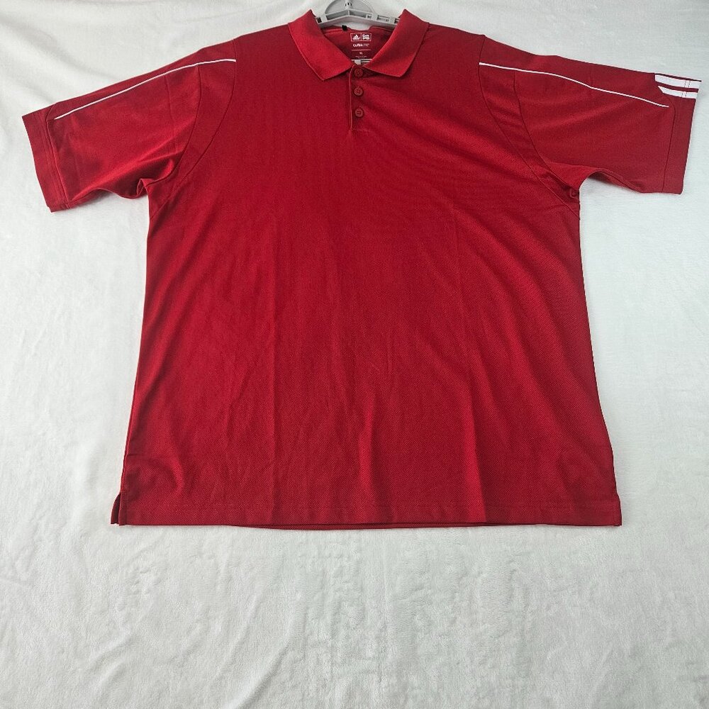 Adidas Climalite Men's Size XL Short Sleeve Golf Polo Shirt Red